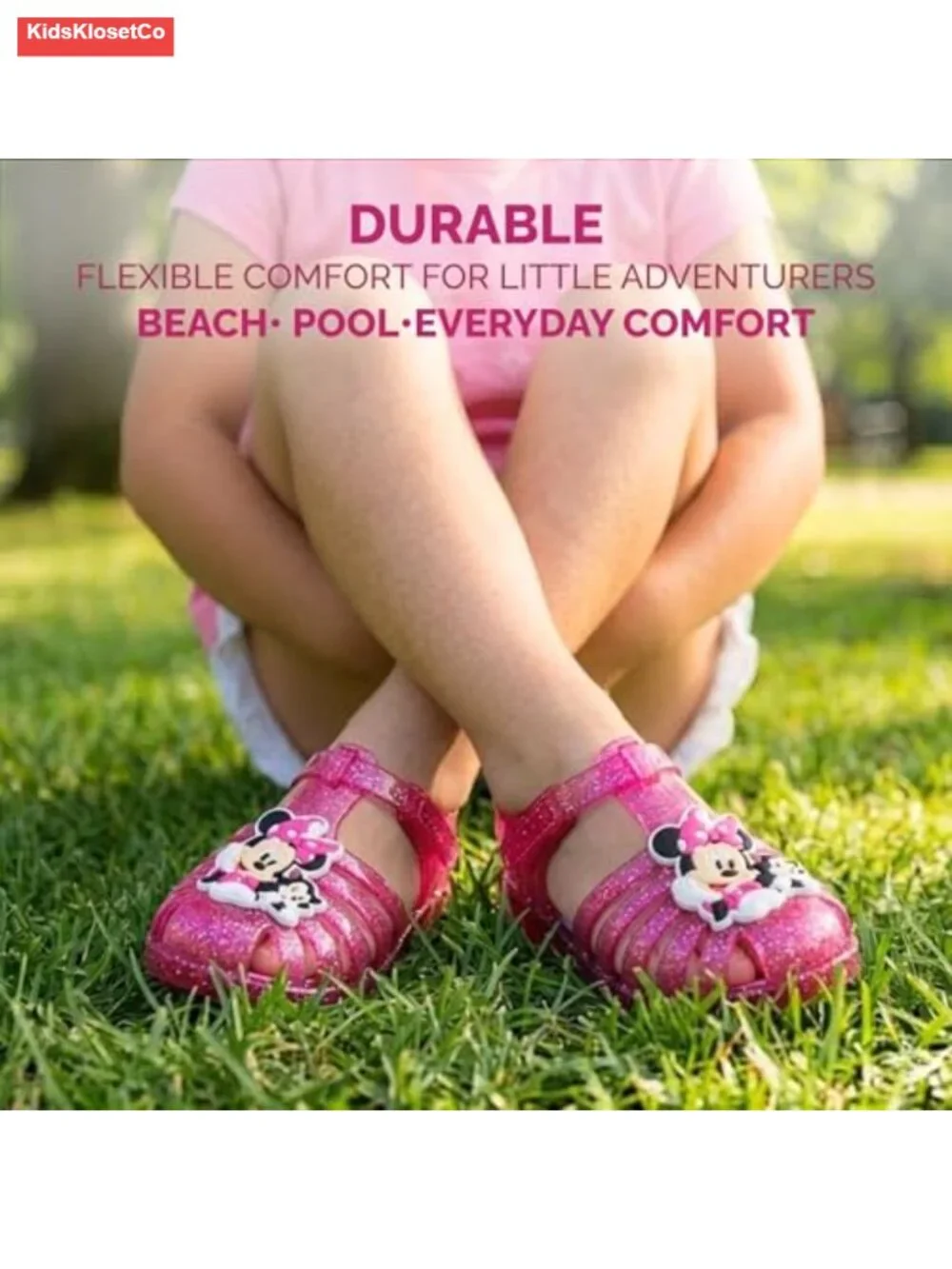 Jelly Sandals for Girls - Non-Slip Water Shoes - Toddler/Little Kid Summer